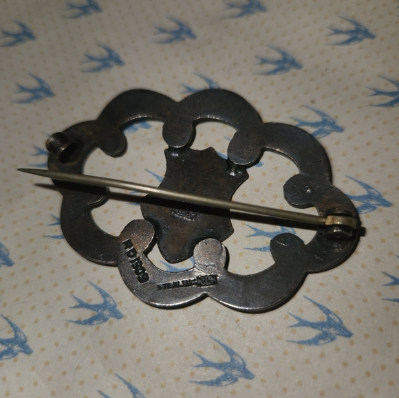 Early Canadian Souvenir Enamel Sterling Concordia Salus Montreal Pin Brooch - Picture 8 of 8